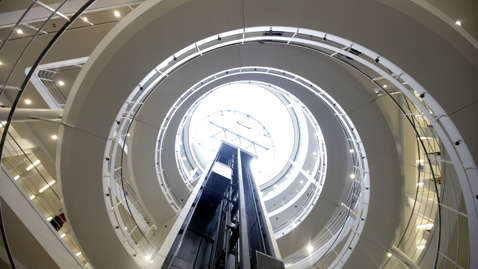 The whirling staircase in LSE Library