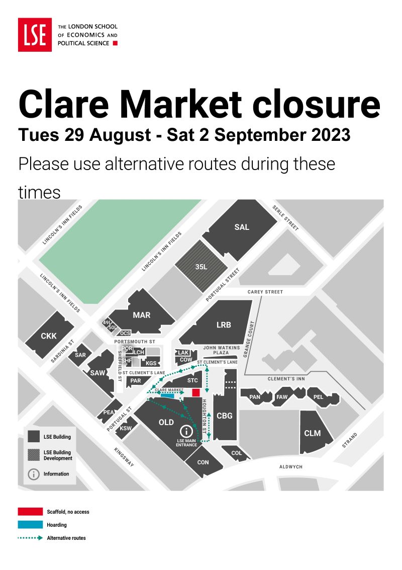 Clare Market closure map V9 2023 08 29