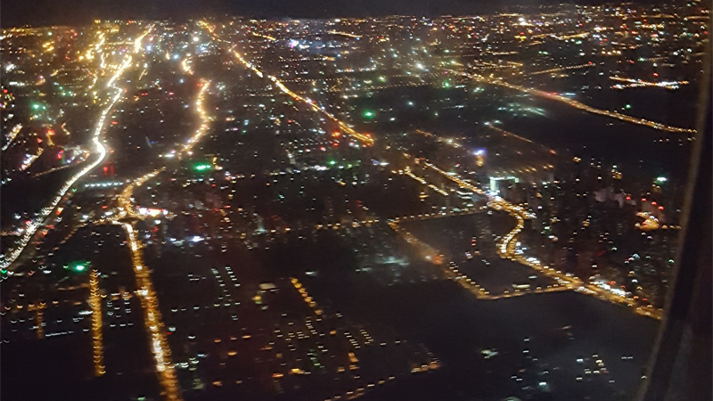 Beijing at Night Airplane Window (2)