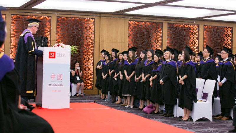Pro Director addressing graduands at Beijing Ceremony 2017