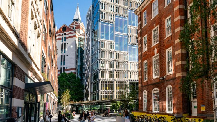 A view of LSE buildings in the sun