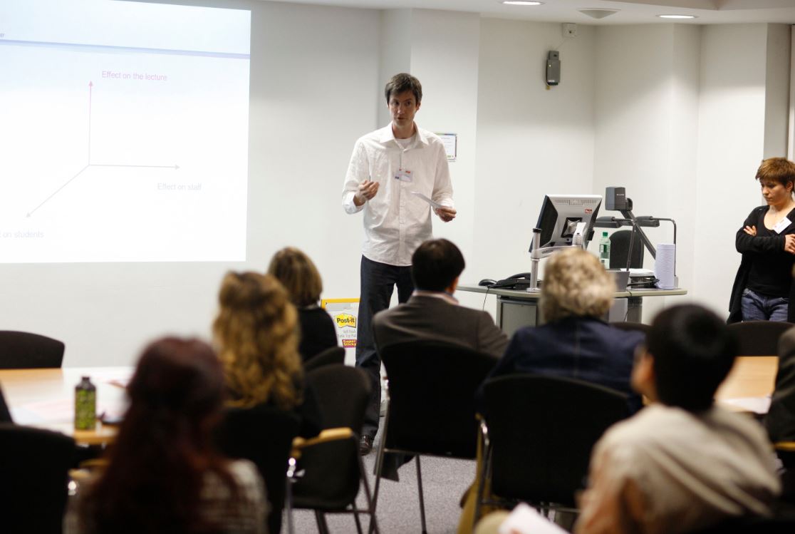teacher addressing a classroom