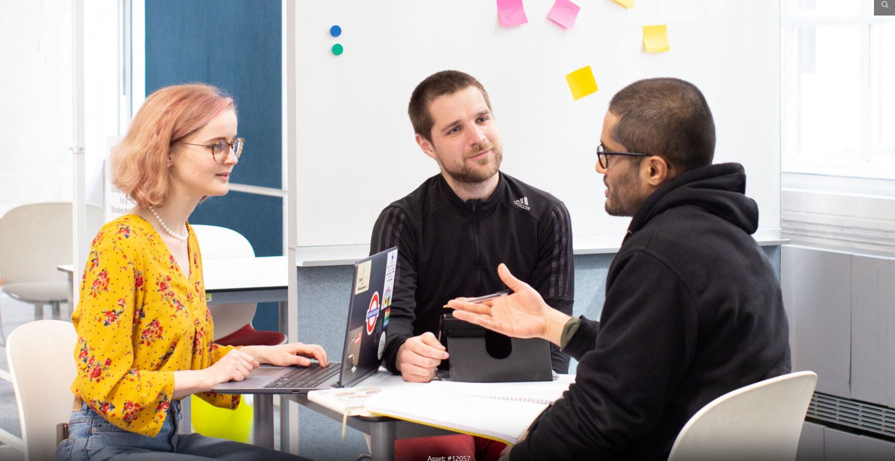 Three people at a table