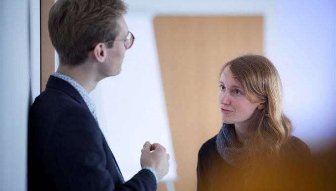 Colleagues talking