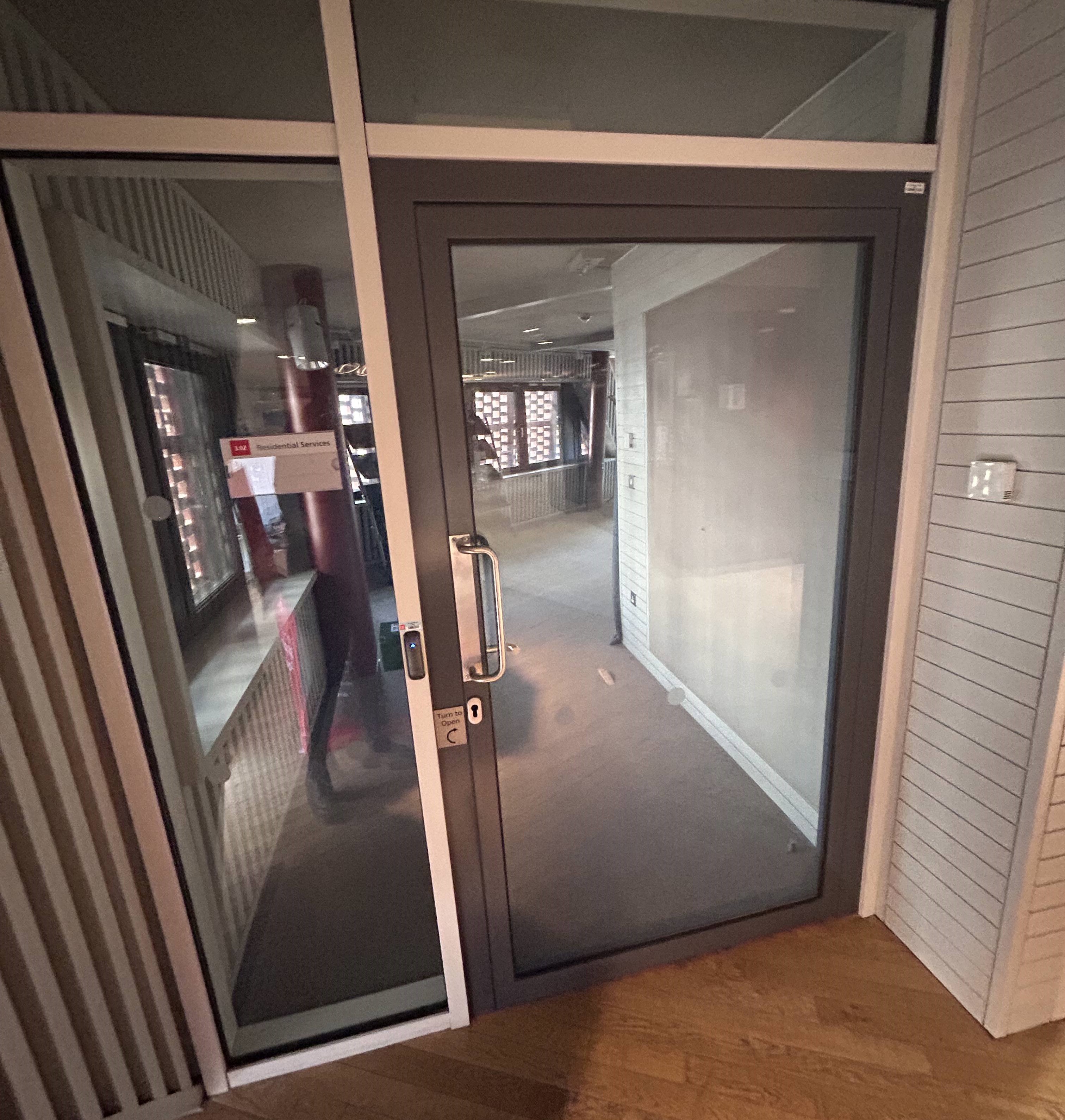 Picture showing the entrance door to the Community Space