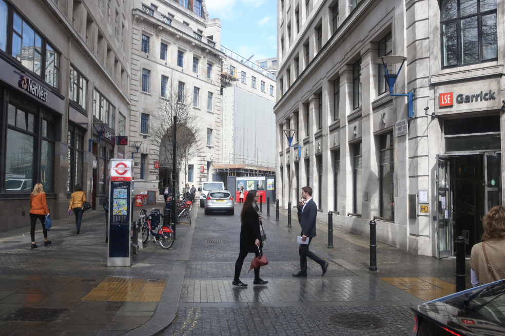 A view of Houghton Street from Aldwych