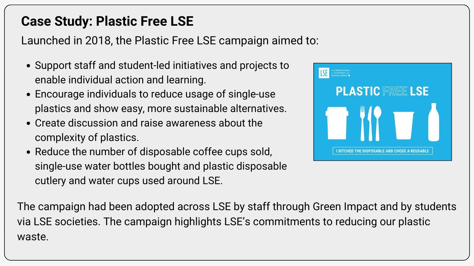 Plastic Free LSE 1