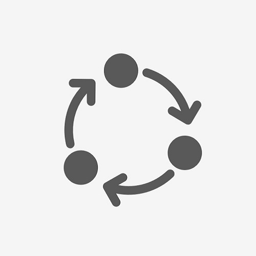 rationalise logo with three arrows and three dots forming a continuous circle