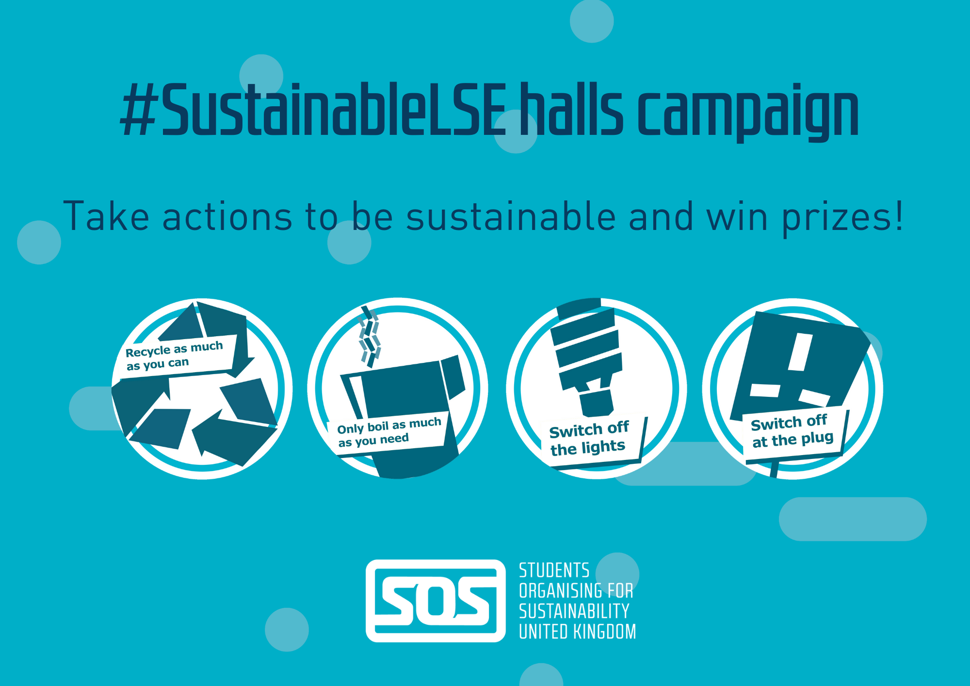 #SustainableLSE halls campaign blue bubble graphic